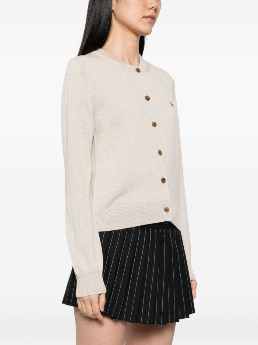 Beige Baby Fox wool cardigan 2