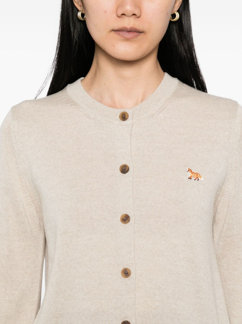 Beige Baby Fox wool cardigan 3