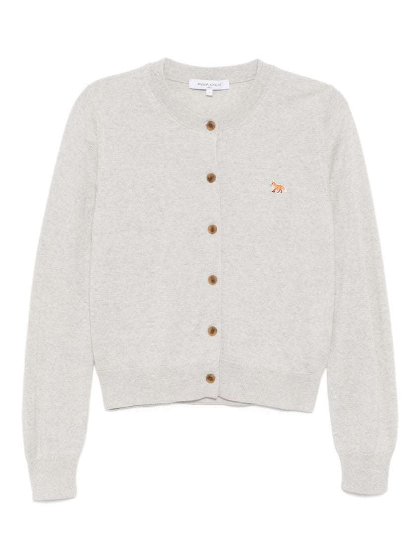 Light Grey Baby Fox Wool Cardigan 1