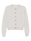 Light Grey Baby Fox Wool Cardigan 1