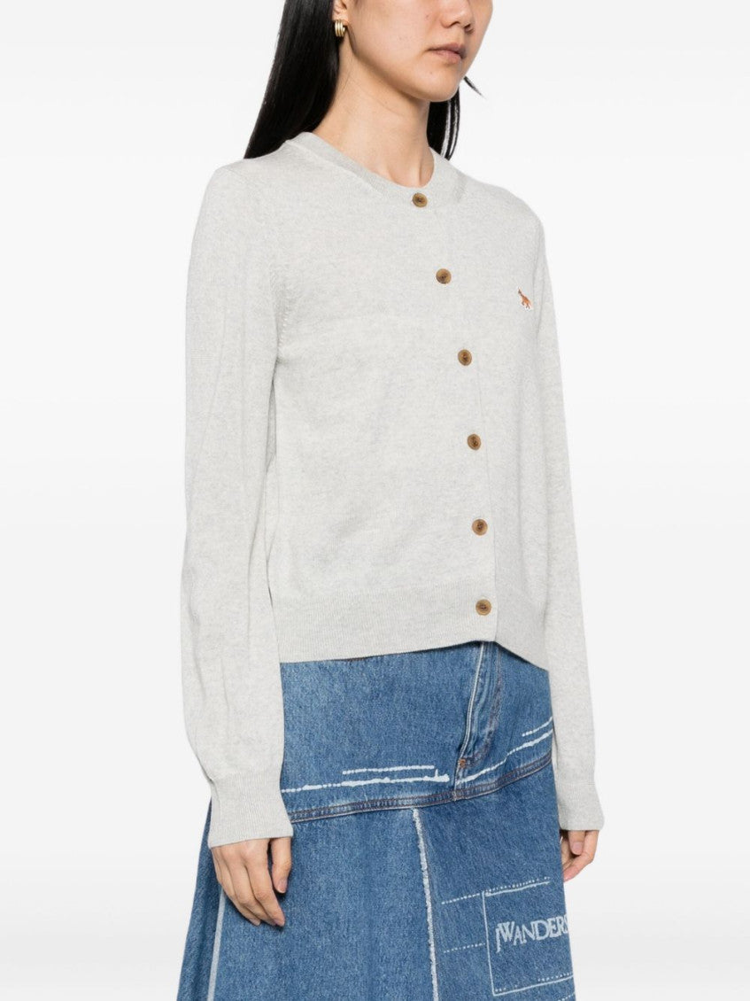 Light Grey Baby Fox Wool Cardigan 2