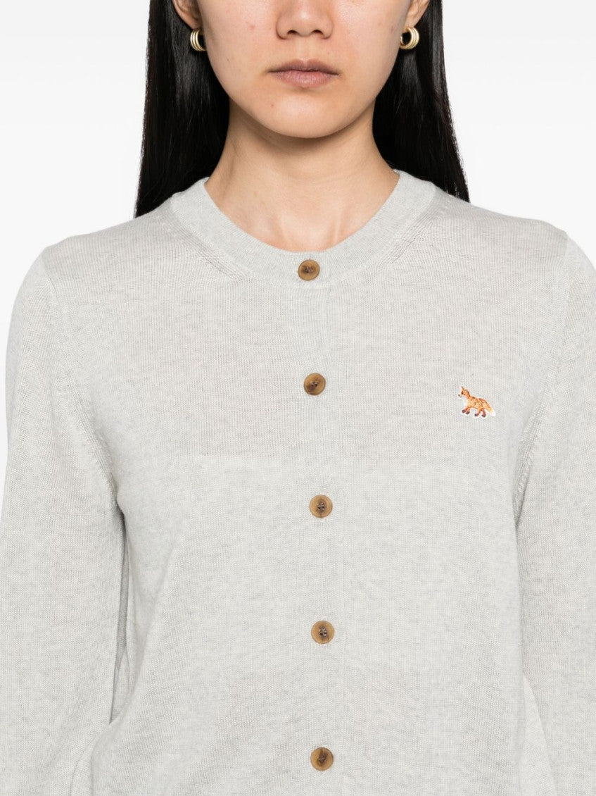 Light Grey Baby Fox Wool Cardigan 4