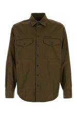 Olive Cotton Solid Shirt 1