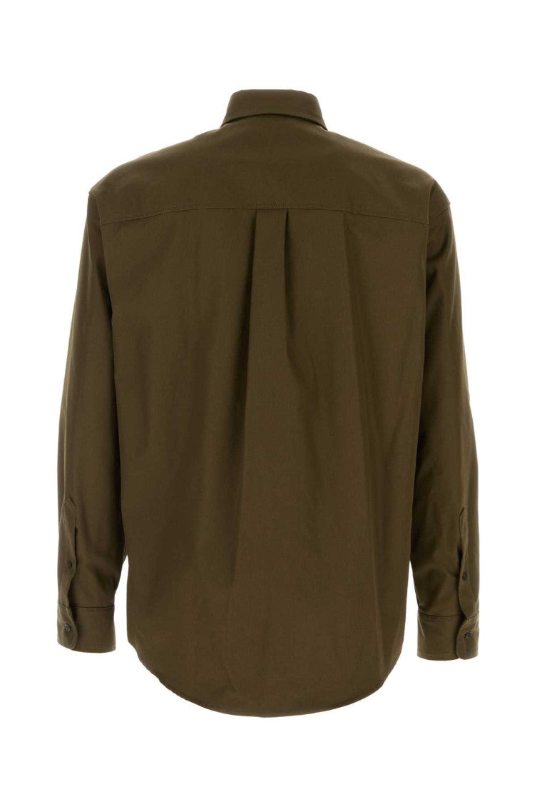 Olive Cotton Solid Shirt 2