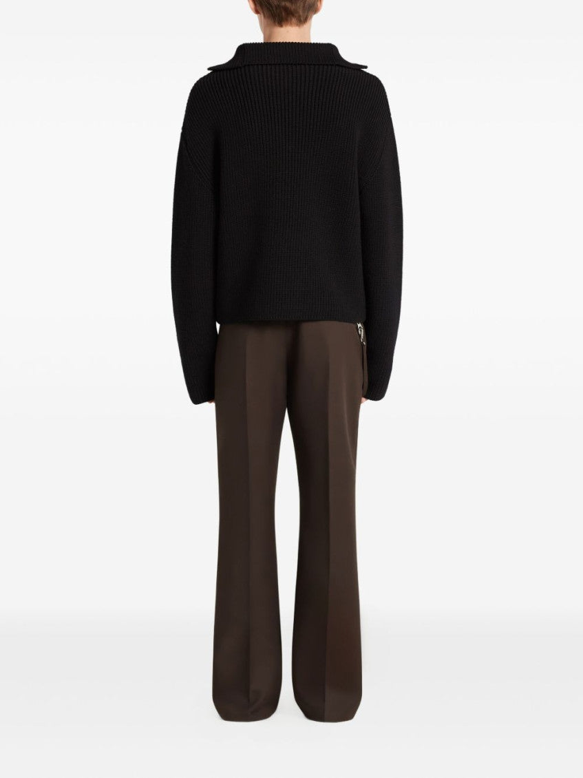 Black Zipped wool sweater 2
