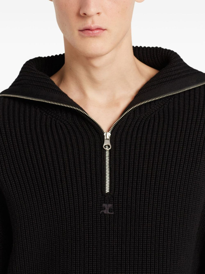 Black Zipped wool sweater 4
