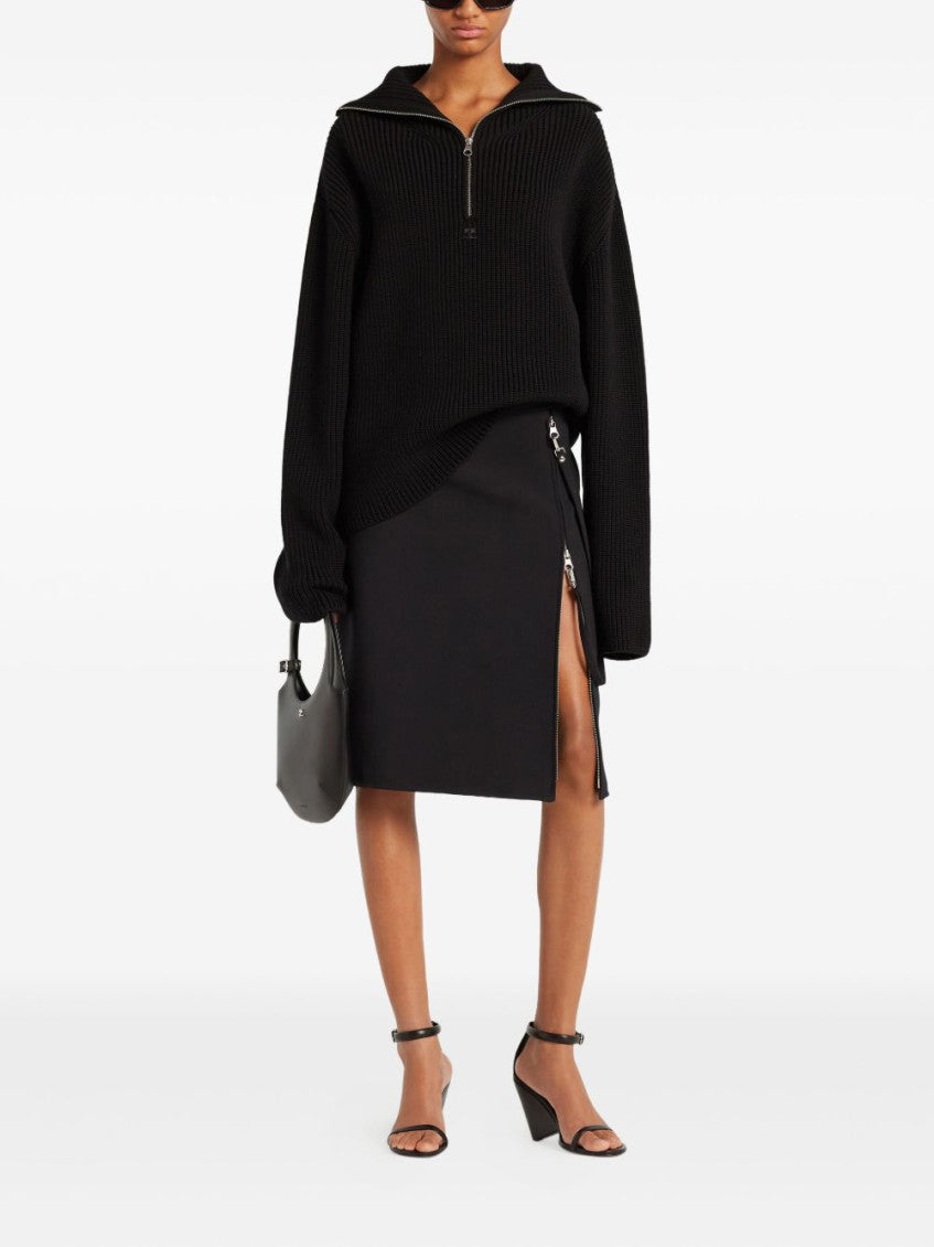 Black Zipped wool sweater 5