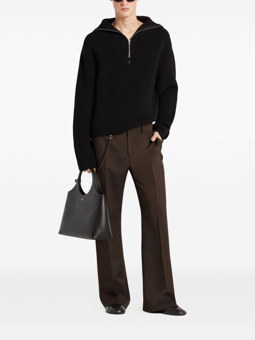 Black Zipped wool sweater 6