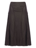 Brown Jacquard FF Silk Skirt 1