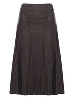 Brown Jacquard FF Silk Skirt 1
