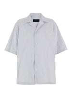 Light Blue Bowling Shirt With Striped Motif 1