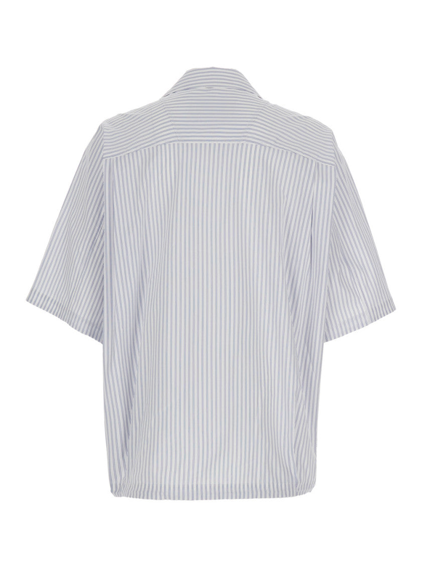Light Blue Bowling Shirt With Striped Motif 2