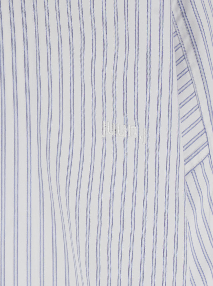 Light Blue Bowling Shirt With Striped Motif 3
