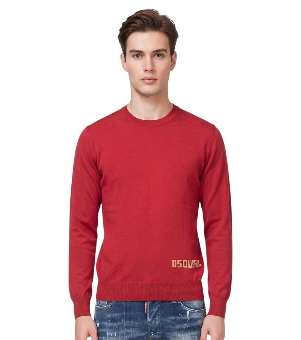 Red Crew Neck Sweater 1
