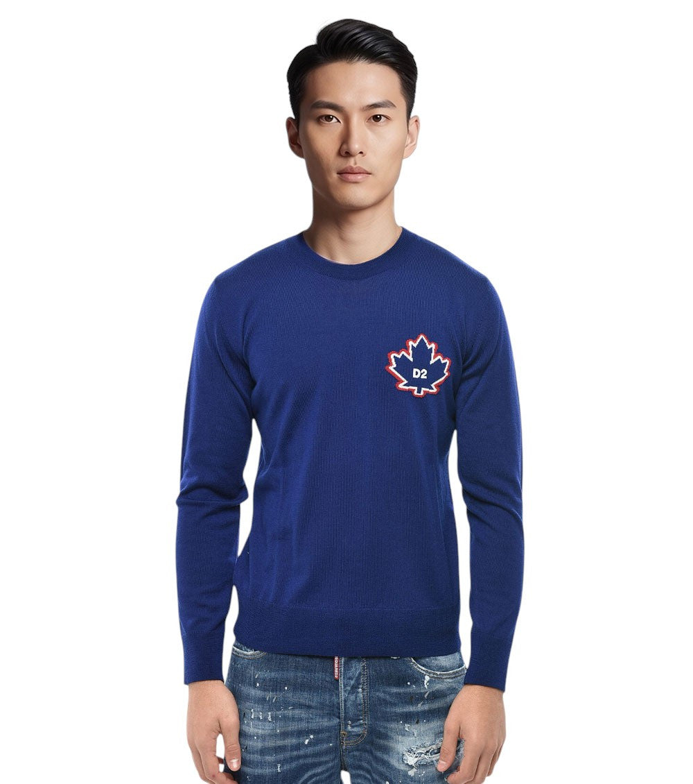 Blue Crew Neck Sweater 1