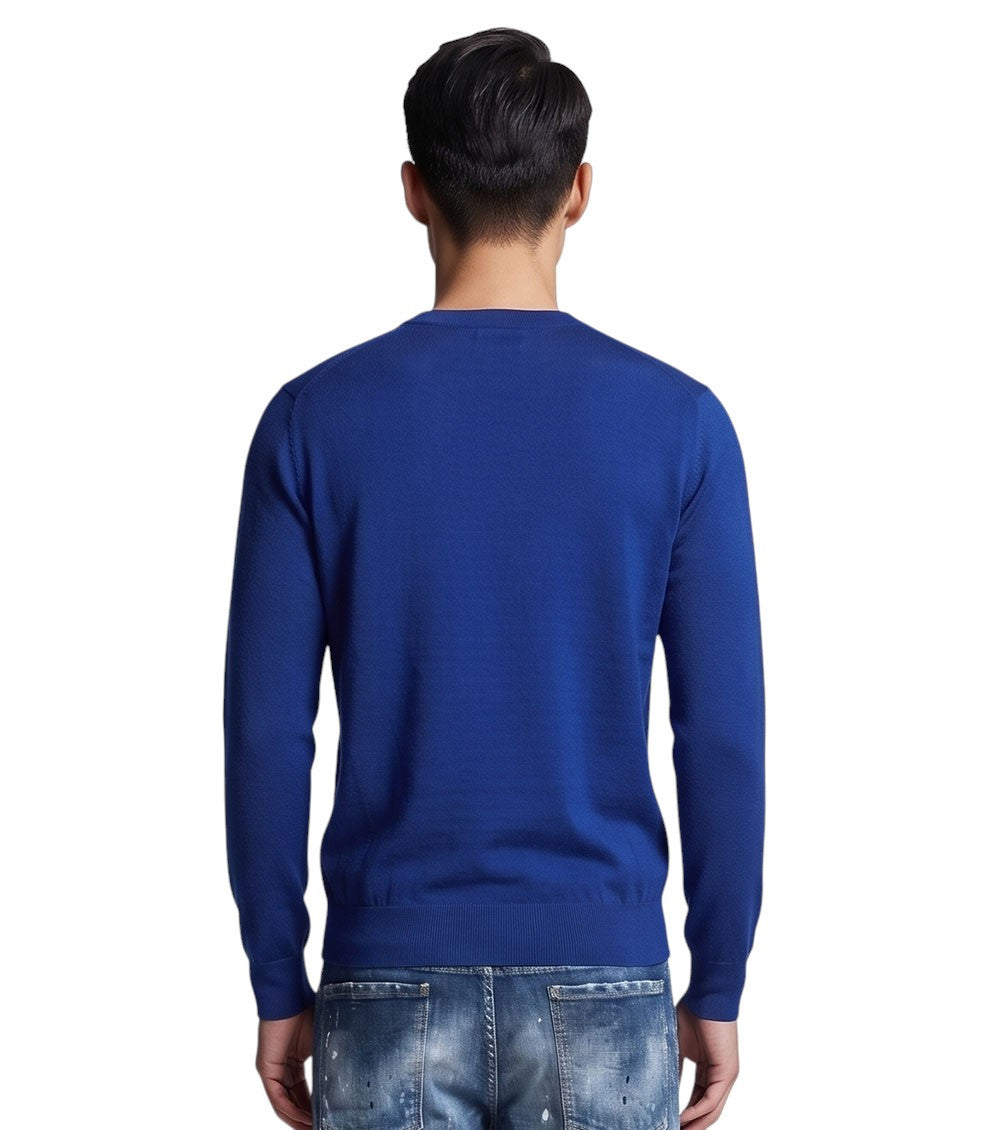 Blue Crew Neck Sweater 2