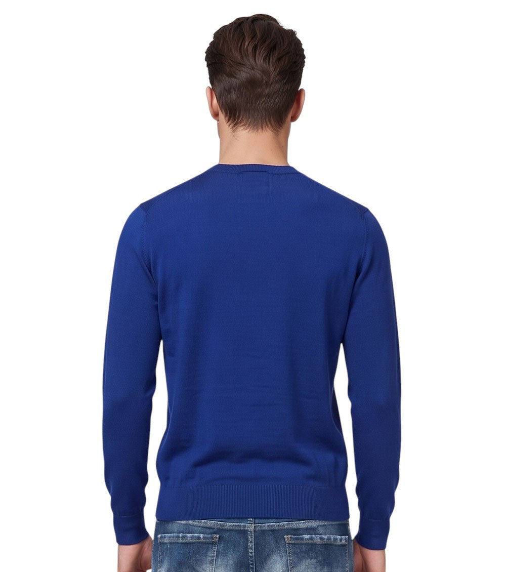 Blue Crew Neck Sweater 2