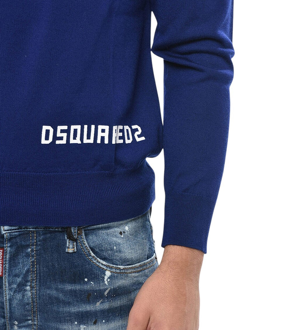 Blue Crew Neck Sweater 3