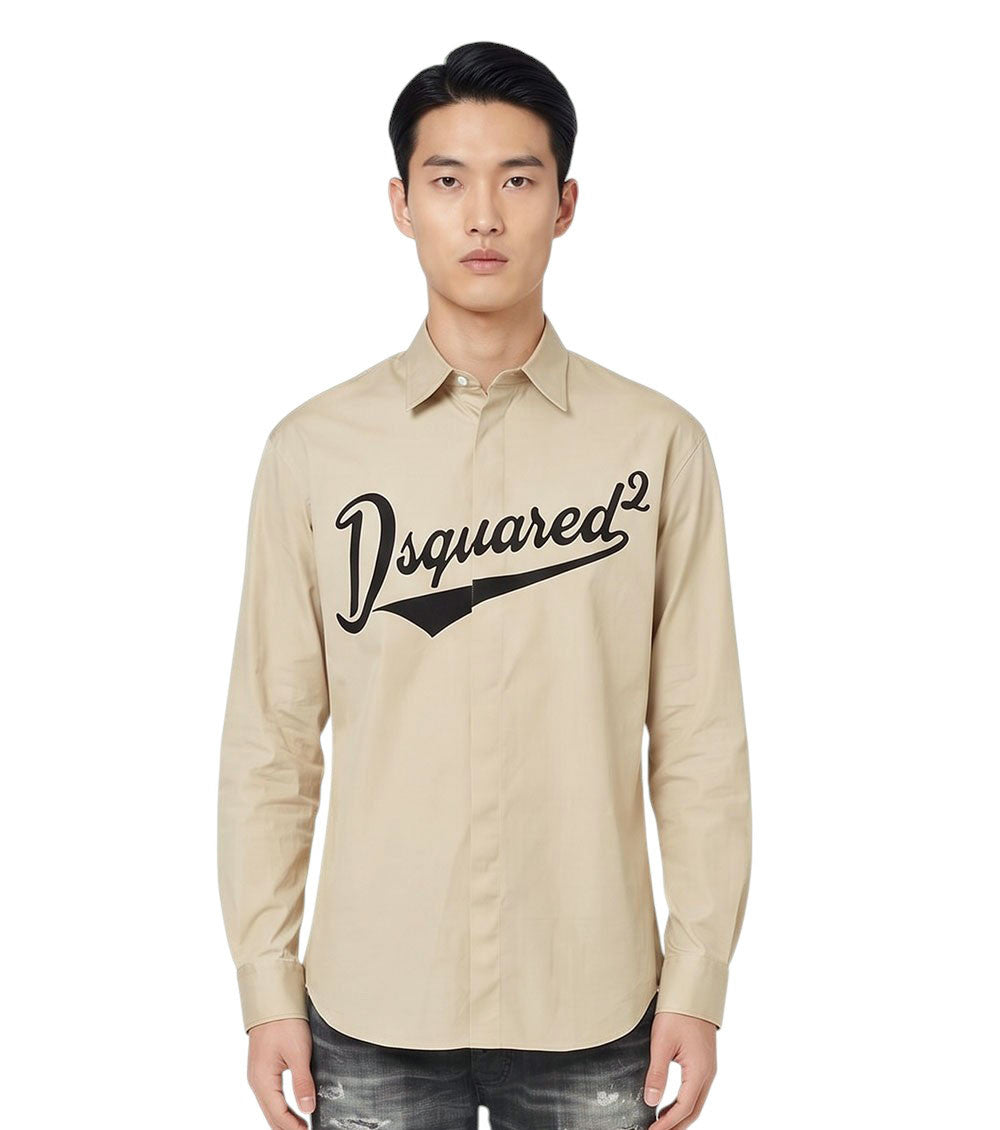 Beige Regular Logo Shirt 1