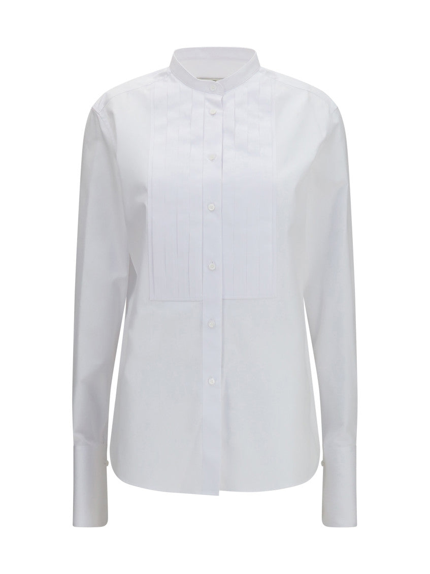 White Slim Embroidered Shirt 1