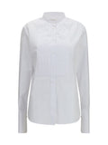 White Slim Embroidered Shirt 1