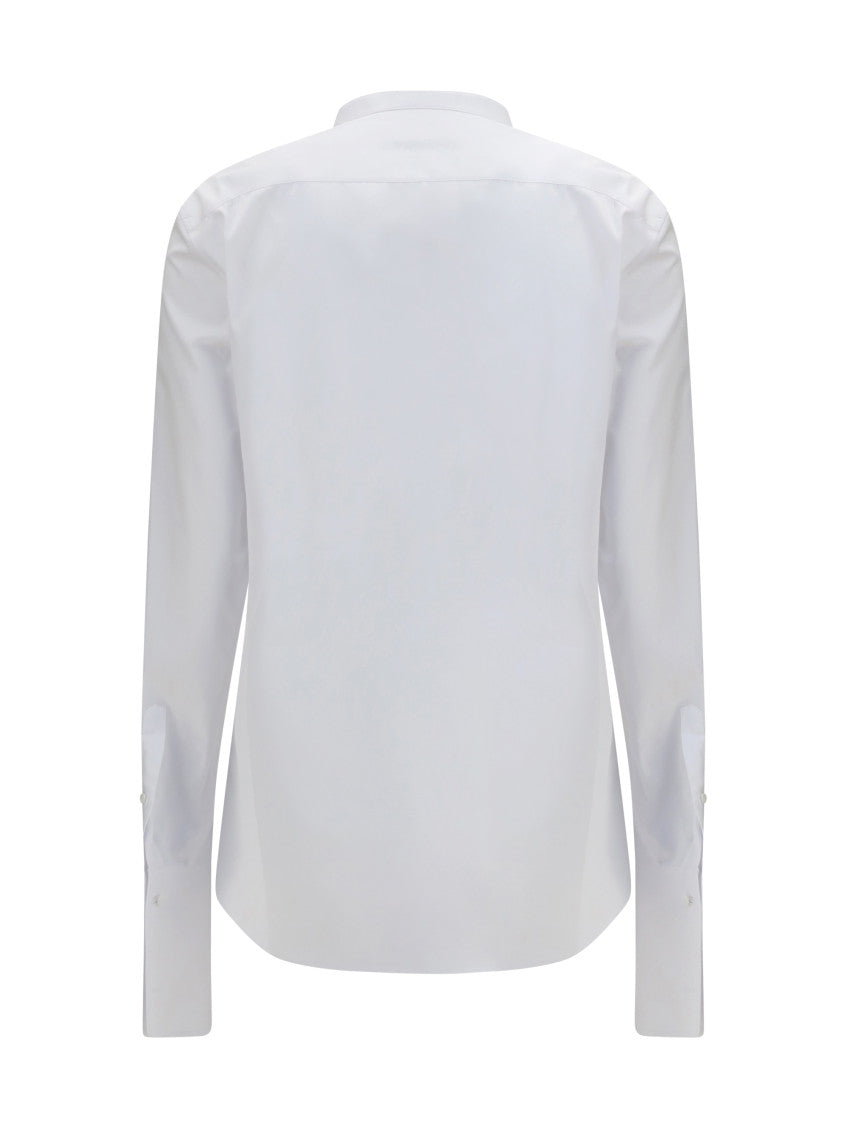 White Slim Embroidered Shirt 2