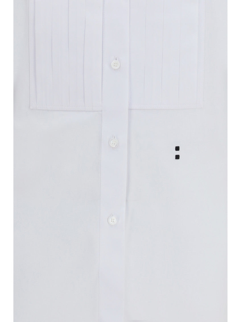 White Slim Embroidered Shirt 3