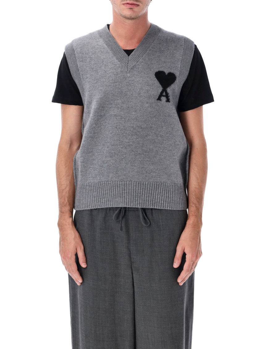 Grey Sleeveless Logo Sweater 1