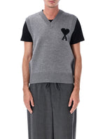 Grey Sleeveless Logo Sweater 1