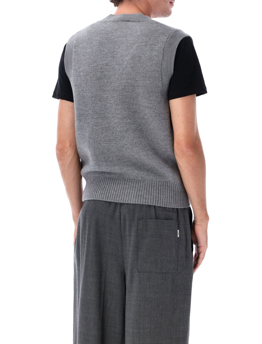 Grey Sleeveless Logo Sweater 2