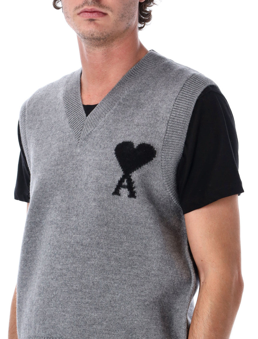 Grey Sleeveless Logo Sweater 3