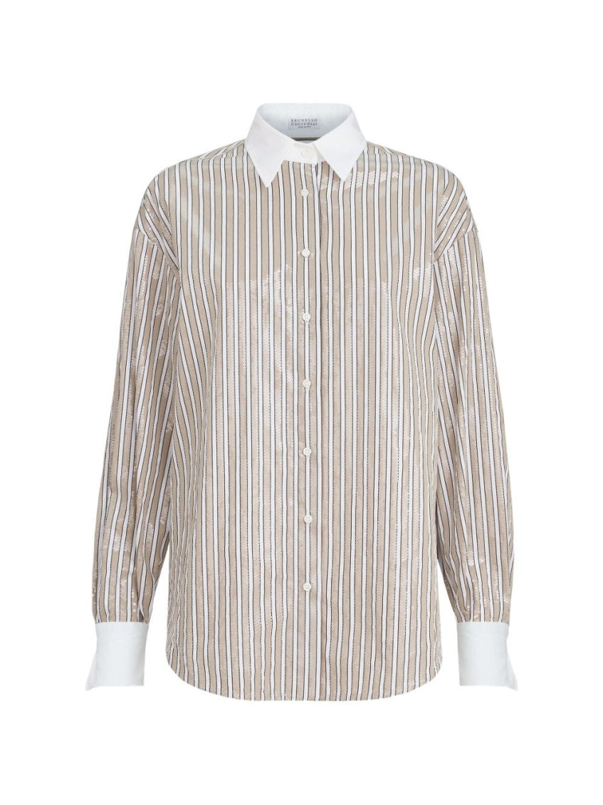 Beige Regular Stripes Shirt 1