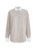 Beige Regular Stripes Shirt 1