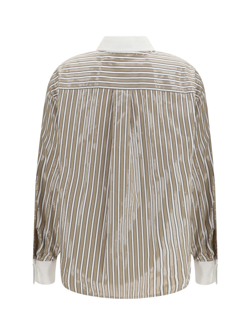 Beige Regular Stripes Shirt 2