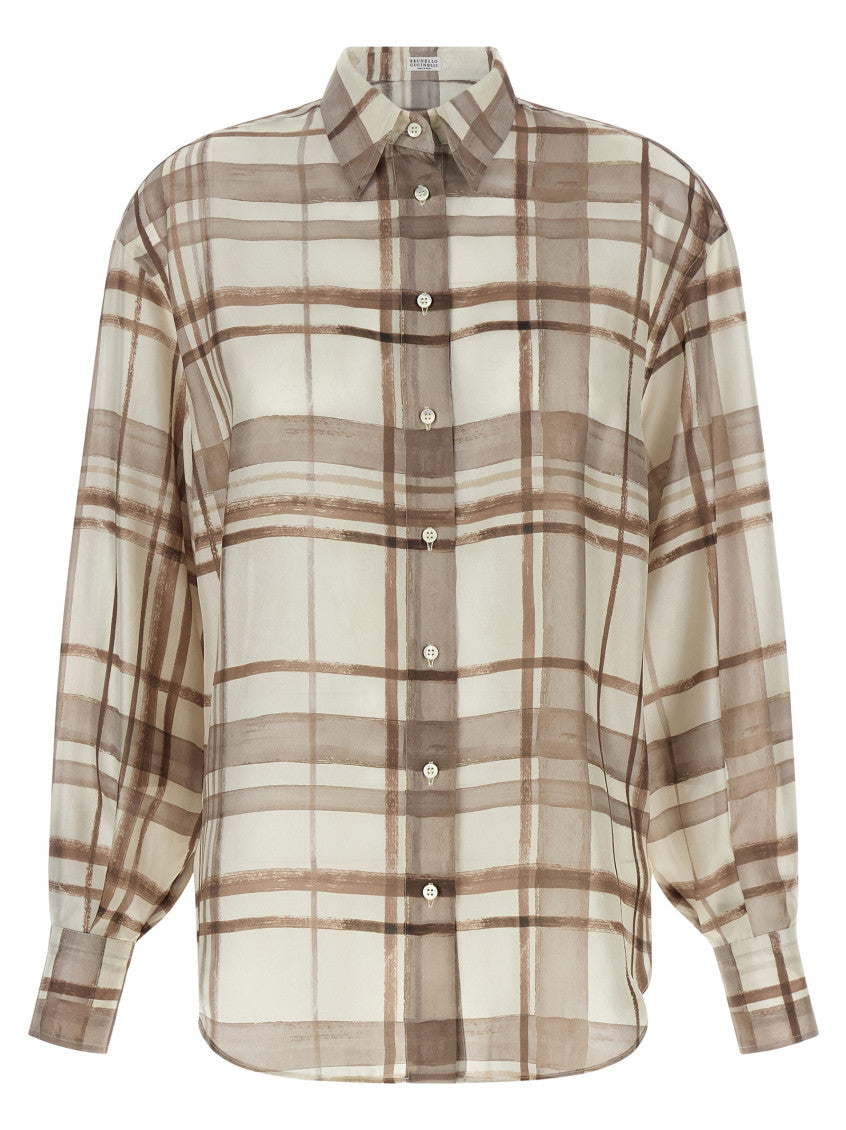 Beige Regular Checks Shirt 1