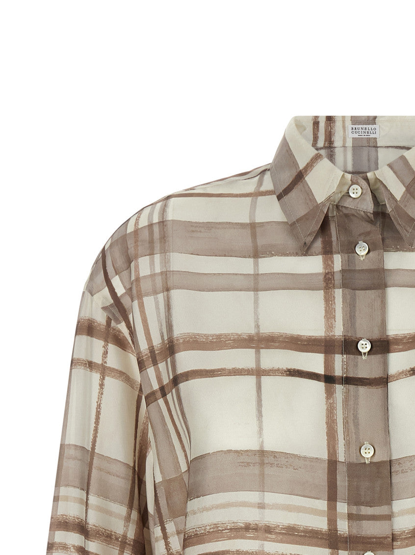 Beige Regular Checks Shirt 3