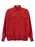 Red Oversized Solid Shirt 1