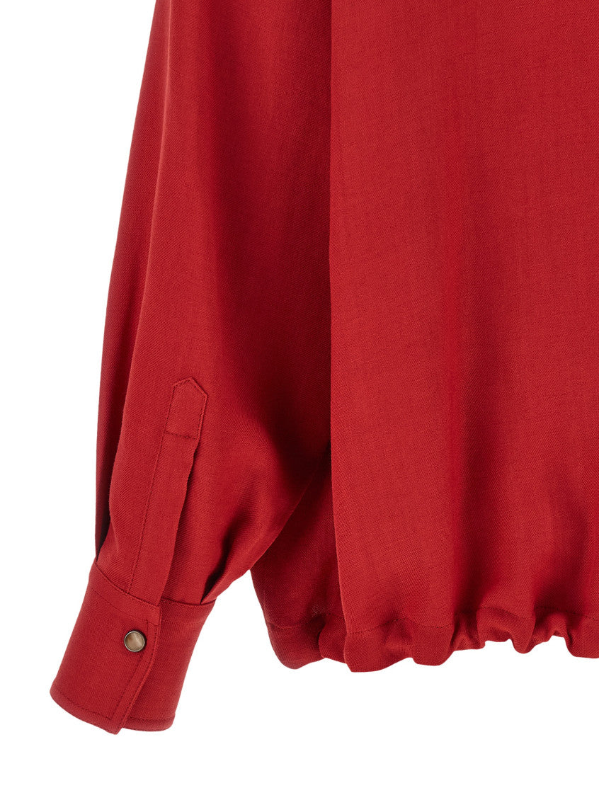 Red Oversized Solid Shirt 4