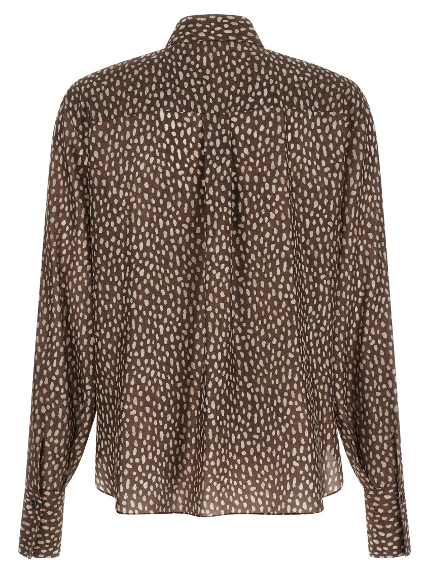 Brown Relaxed Polka Dot Shirt 2