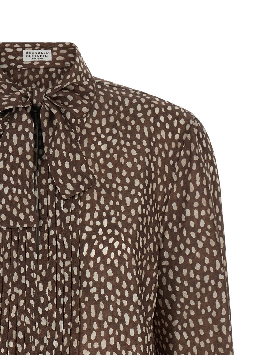 Brown Relaxed Polka Dot Shirt 3
