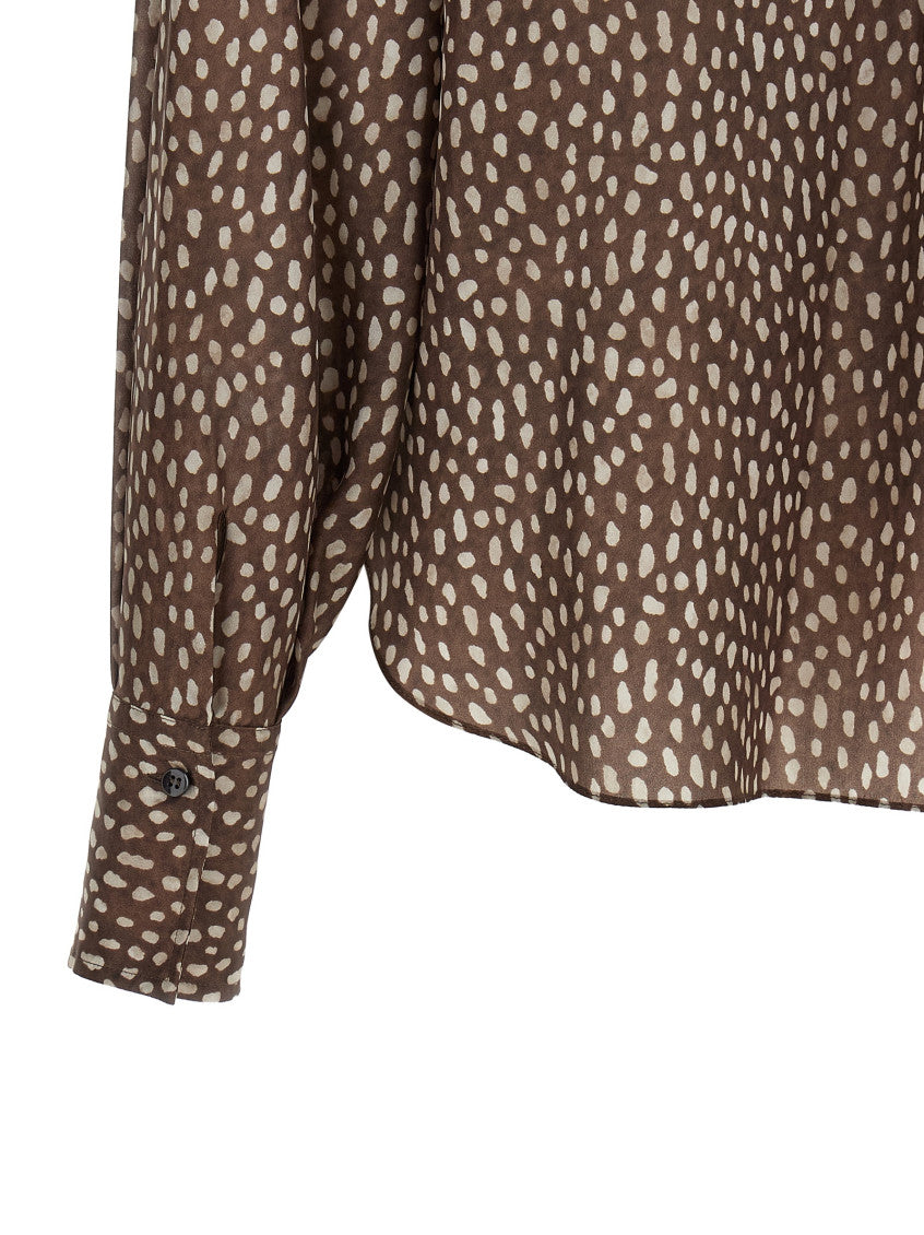 Brown Relaxed Polka Dot Shirt 4