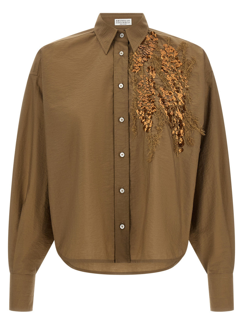 Brow Regular Embroidered Shirt 1