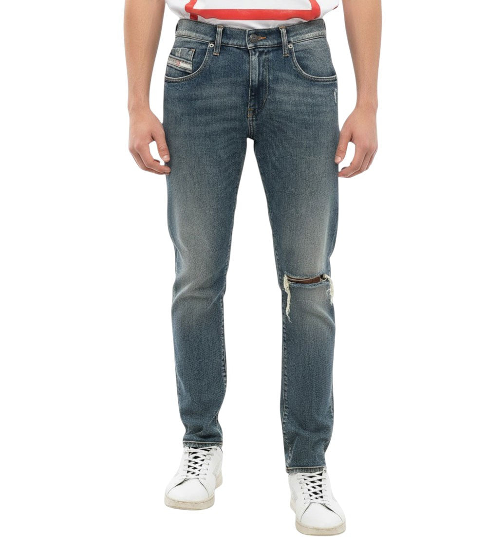 Blue Slim Distressed Jeans 1