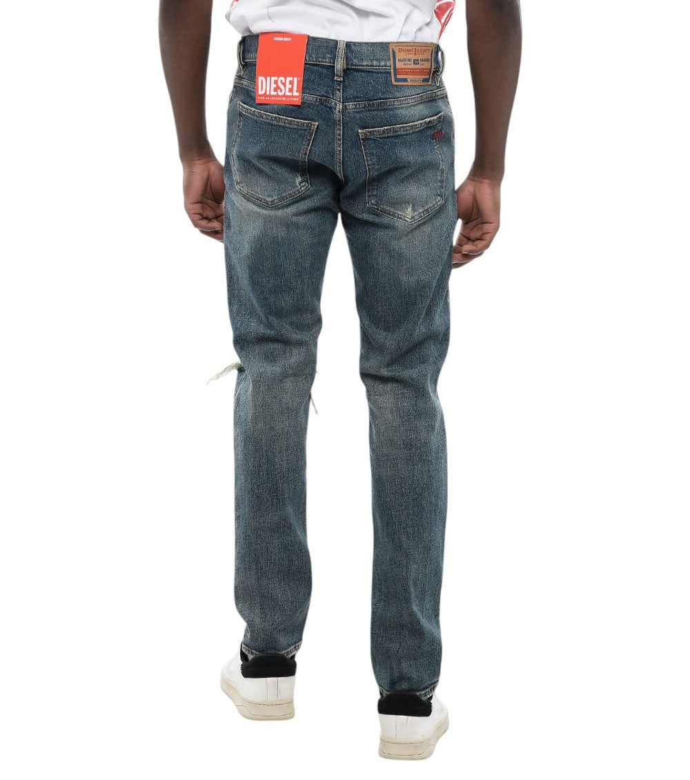 Blue Slim Distressed Jeans 2