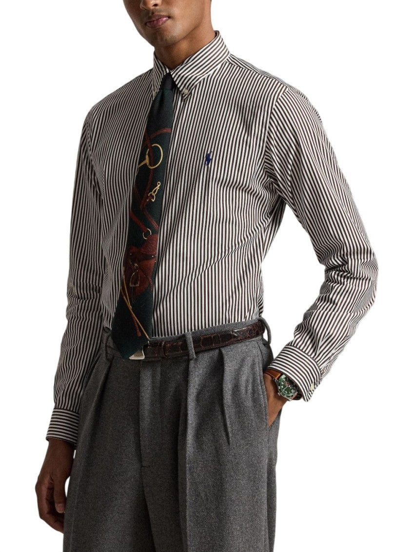 Brown Stripes Poplin Shirt 2