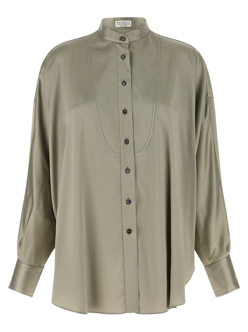 Grey Oversized Solid Shirt 1