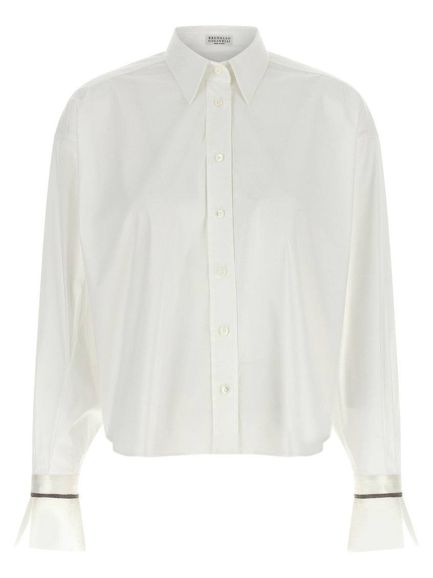 White Relaxed Solid Shirt 1