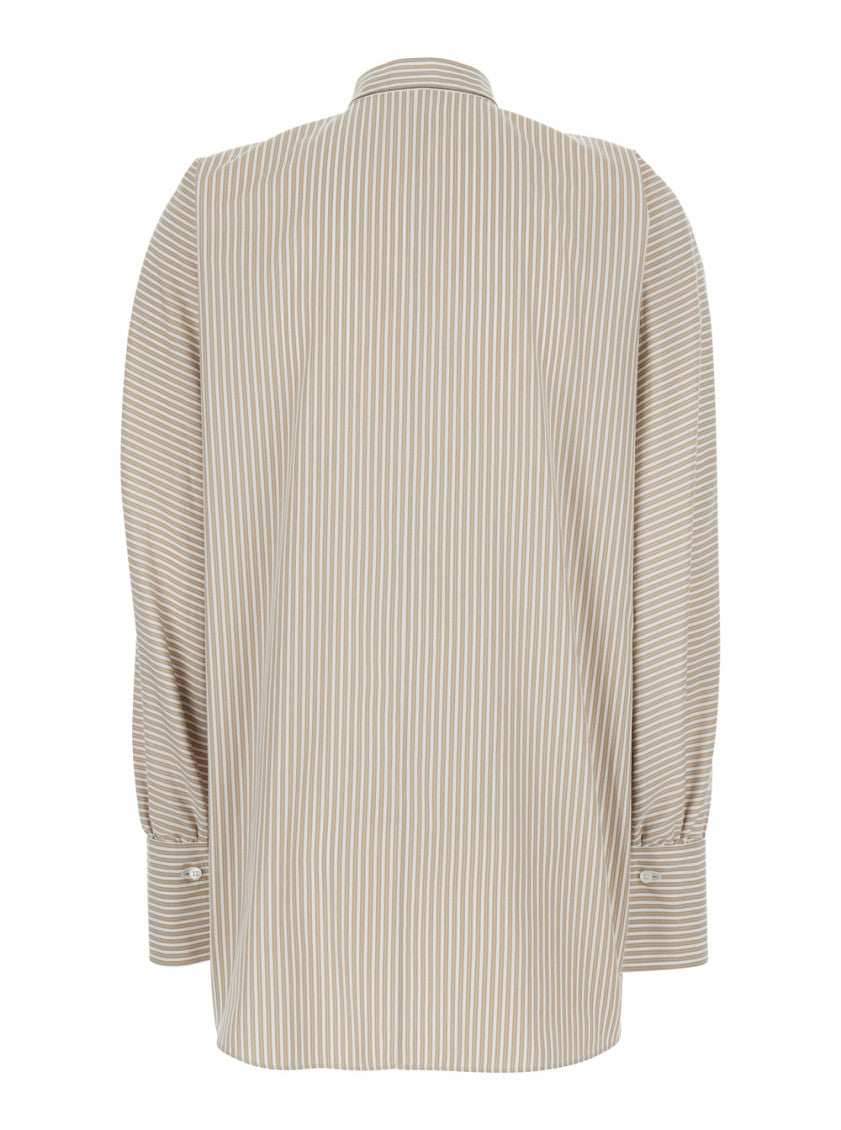 Beige Regular Stripes Shirt 2