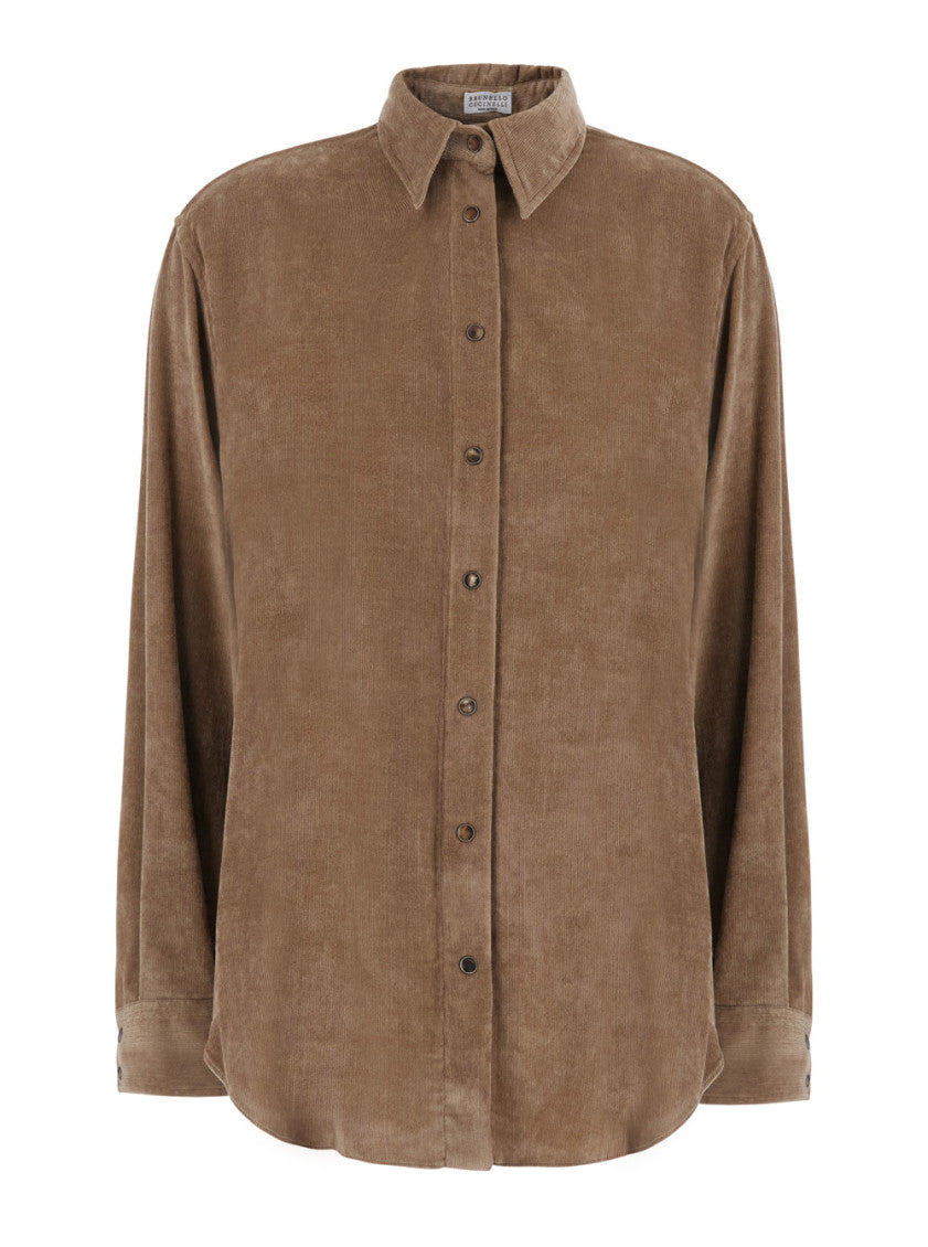 Brown Loose Textured Shirt 1