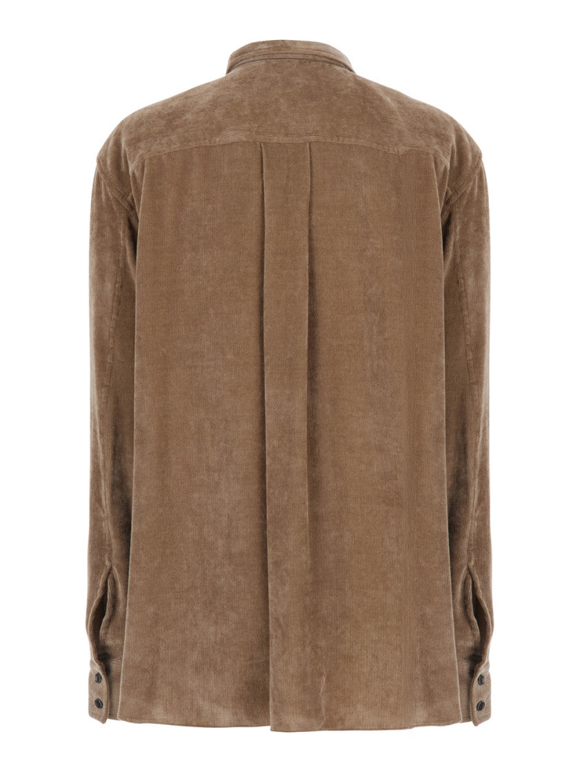 Brown Loose Textured Shirt 2